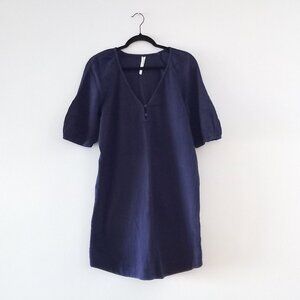 BY ANTHROPOLOGIE royal blue puff sleeve cotton mini dress